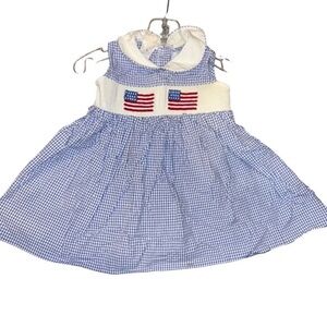 Betti Terrell smocked patriotic dress 12m